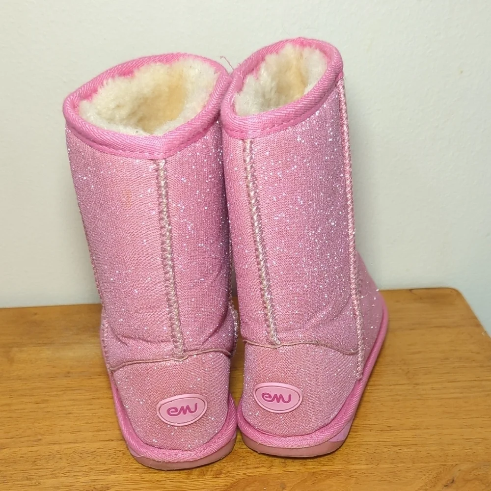 Emu Australia Kids Sparkle Lo Deluxe Wool Boot Pink Girls Size 4
